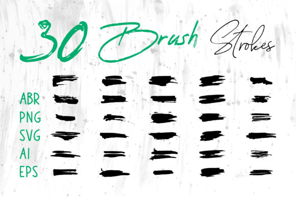 Abstract Brush Set, Dirty Brush Strokes for Graphics and Brushes