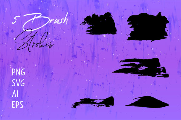 Abstract Brush Stroke Set Vector for Modern Graphics and Brushes