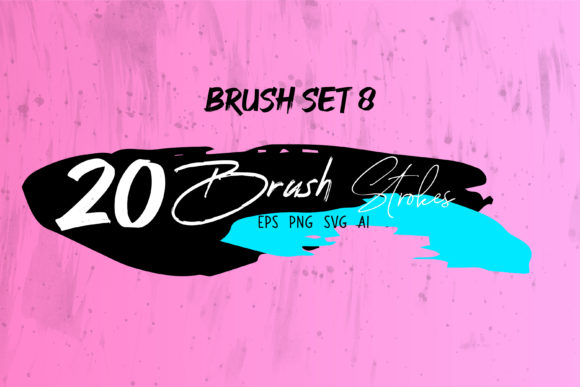 Abstract Grunge Brush, Ink Brush Set 8 for Local Business Branding