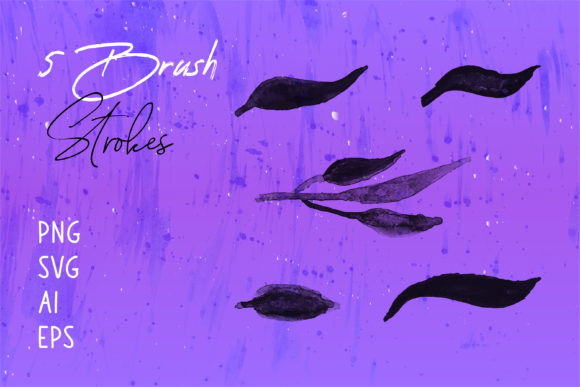 Abstract Leaves Brush Stroke Set: Premium Graphics and Brushes for Local Brands