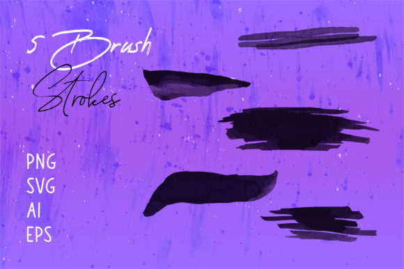 Black Watercolor Brush Stroke Set: Essential Graphics for Crafters