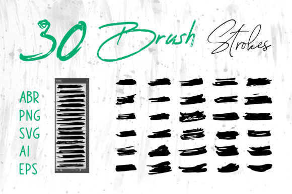 Brush Set, Watercolor Brush Strokes for Graphics and Branding