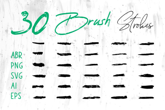 Brush Strokes, Grunge Brush Collection for Graphics and Brushes