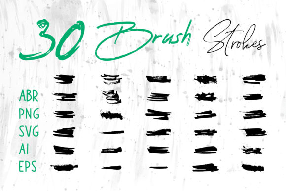 Dirty Brush Set, Grungy Brush Strokes for Modern Graphics and Brushes