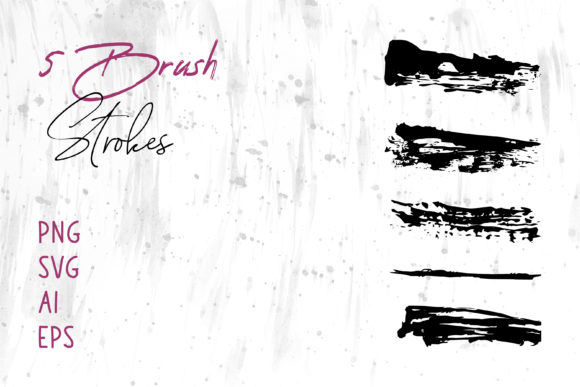 Grunge Art Brush Stroke Set for Graphics and Brushes