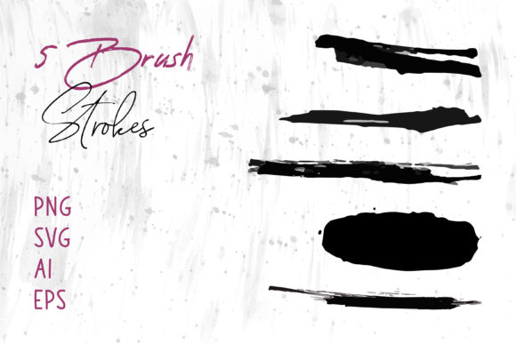 Grunge Brush Strokes Set, Brush Shapes for Modern Graphics