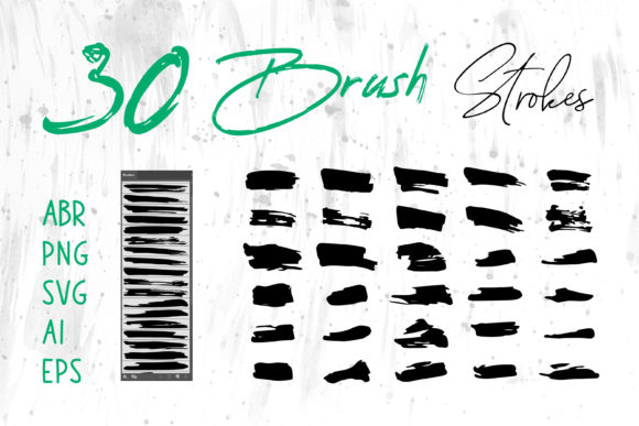 Grungy Brush Set, Watercolor Brush Set for Graphics and Brushes