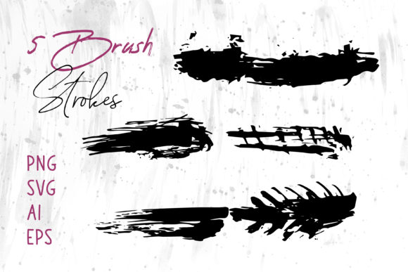 Hand Drawn Brush Strokes for T Shirt Graphics and Brushes