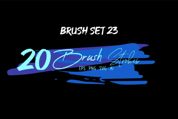 Ink Brush, Abstract Ink Art Brush Set 23: Essential Graphics for Brushes