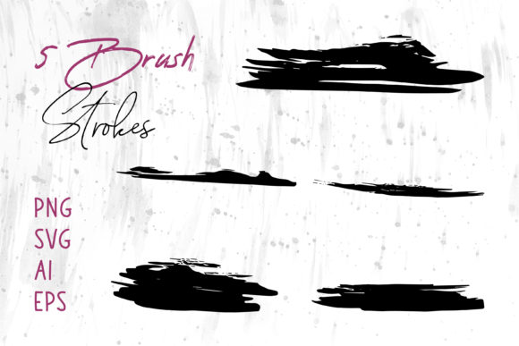 Ink Brush Stroke Set, Watercolor Brush for Graphics