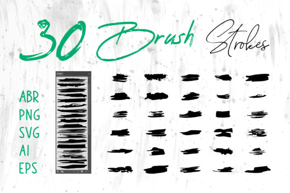 Watercolor Brush, Brush Stroke Set for Graphics and Brushes