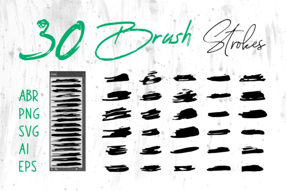 Watercolor Brush, Grungy Brush Set for Graphics and Brushes