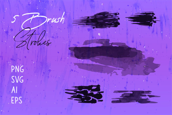 Watercolor Brush Stroke Set Black Color: A Designer's Review